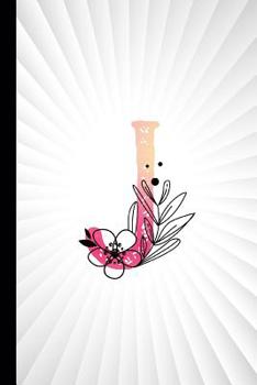 J: Monogram Initial Composition Notebook Watercolor & Floral Botanical Drawings Personalized Notebook for Girls & Women