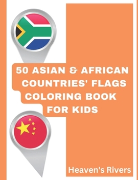 Paperback 50 Asian & African Countries' Flags Coloring Book For Kids Book