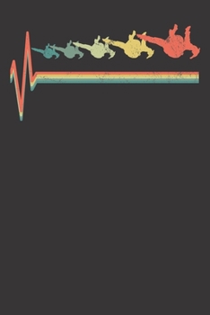 Notebook: Skydiving Parachute Heartbeat Skydive Gift Dot Grid 6x9 120 Pages