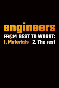 Paperback Engineers From Best To Worst 1. Materials 2. The rest: funny engineer car machine - 110 Pages Notebook/Journal Book