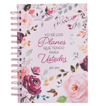 Spiral-bound Christian Art Gifts Journal W/Scripture, Diario Espiral Rosado Floral Los Planes Jer. 29:11, Large, Hardcover Notebook, Wire Bound [Spanish] Book