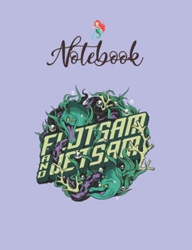 NoteBook: Disney Little Mermaid Flotsam Jetsam Seaweed Portrait Logo Notebook for Girls Teens Kids Journal College Ruled Blank Lined 110 Pages of 8.5x11 The Little Mermaid Secret Diary and Journals