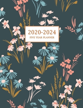 Paperback 2020-2024 Five Year Planner: Five Year Monthly Planner 8.5 x 11 with Coloring Pages (Volume 4) Book