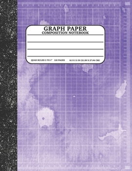 Graph Paper Composition Notebook: Math and Science Lover Graph Paper Cover Watercolor Purple (Quad Ruled 5 squares per inch, 120 pages) Birthday Gifts For Math Lover Teacher,Student Notebook