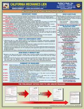 California Mechanics Lien--Laminated Quick-Card
