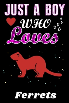 Just a Boy who loves Ferrets: Ferrets Lover notebook or dairy, Perfect Ferrets lovers Notebook gift for Boy