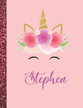 Paperback Stephen: Stephen Marble Size Unicorn SketchBook Personalized White Paper for Girls and Kids to Drawing and Sketching Doodle Tak Book
