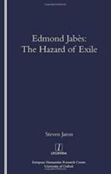 Paperback Edmond Jabes and the Hazard of Exile Book