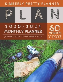 5 year monthly planner 2020-2024: agenda work 5 years 2020-2024 Monthly Planner Calendar | 5 Year Planner for 60 Months with internet record page | photography hobby design