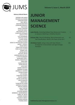 Paperback Junior Management Science, Volume 4, Issue 1, March 2019 [German] Book