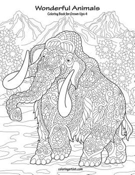 Paperback Wonderful Animals Coloring Book for Grown-Ups 4 Book
