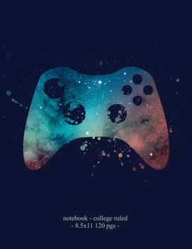 Paperback Notebook: Video Game Retro Game Controller School Gift 8.5x11 College Ruled Book