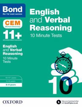 Paperback Bond 11+: English & Verbal Reasoning: Cem 10 Minute Tests Book