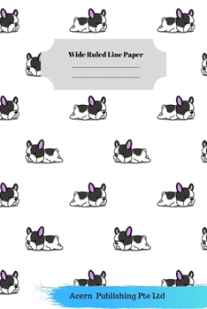 Sleep Dog Theme Wide Ruled Line Paper