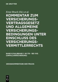 Hardcover §§ 179 - 185 VVG (Unfallversicherung) (Großkommentare der Praxis) (German Edition) [German] Book
