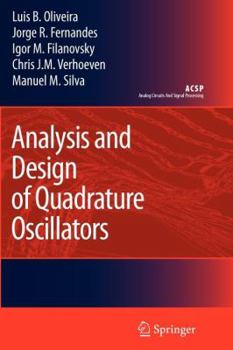 Paperback Analysis and Design of Quadrature Oscillators Book