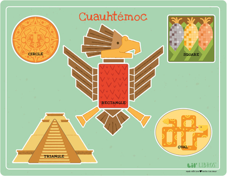 Misc. Cuauhtémoc Bilingual Wooden Shapes Puzzle 5 Piece Book