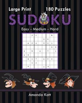 Paperback Large Print Sudoku Book 2 - Halloween Edition: 180 Easy to Hard Puzzles [Large Print] Book