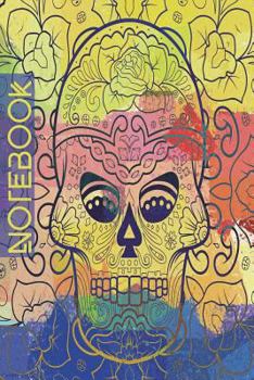 Notebook : Sugar Skull , Day of the Dead , Composition Book . Cornell Notes - 150 Pages , 6 X 9 , Cream , Watercolor Blue Sugar Skull