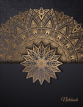 Notebook: Unruled Notebook Art Deco Indian Mandala Soft Cover Large (8.5 x 11 inches) Letter Size 100 Unlined Pages Plain Glamou