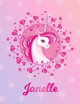 Janelle: Janelle Magical Unicorn Horse Large Blank Pre-K Primary Draw & Write Storybook Paper | Personalized Letter J Initial Custom First Name Cover ... | Use imagination, create tales, be creative