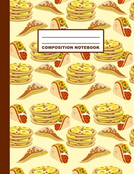 Paperback Composition Notebook: Food Pattern Cover Design - College Ruled - 120 Blank Lined Pages - 8.5" X 11" - Matte Finished Soft Cover Book