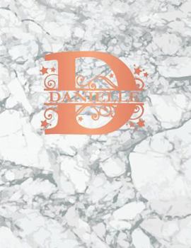 Danielle: Personalized Sketchbook 8.5" x 11". Monogram Letter/Initial D Sketch Pad/Journal/Note Book. White Marble & Rose Gold Cover. Notebook, Journal, Doodle, Create!