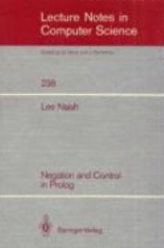 Paperback Negation and Control in PROLOG Book