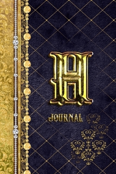 Paperback H Journal: Letter H Initial Monogram Lined Notebook - Elegant Diamond and Gold Print Book