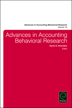 Hardcover Advances in Accounting Behavioral Research Book