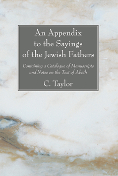 Paperback An Appendix to the Sayings of the Jewish Fathers Book