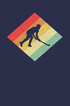 Hockey Player Notebook: Retro Vintage 80s Hockey 6 x 9 Dotted Dot Grid Journal Gift for Hockey Players And Hockey Lovers (108 Pages)