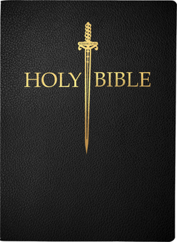 Leather Bound KJV Sword Bible, Giant Print, Black Bonded Leather, Thumb Index Book