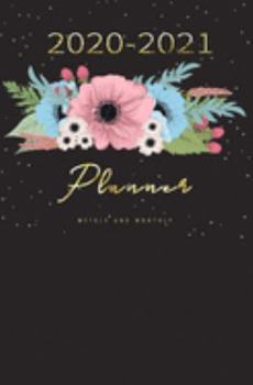2020-2021 Weekly And Monthly Planner: Calendar Schedule, Squares Quad Ruled Notes, Dot Notes, No Holiday, Flowers Floral (January 2020 through December 2021) Pocket Size 5.25" x 8"