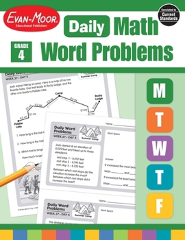 Paperback Daily Word Problems Math, Grade 4 Teacher Edition Book