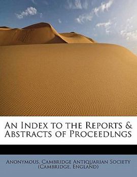 Paperback An Index to the Reports & Abstracts of Proceedlngs Book