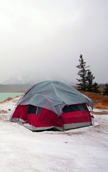 Paperback Notebook: camping tent camp winter adventure travel Book