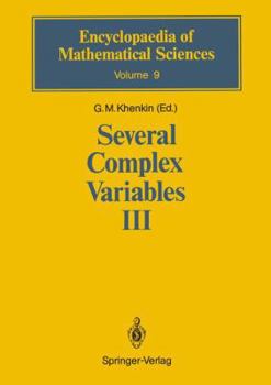 Paperback Several Complex Variables III: Geometric Function Theory Book