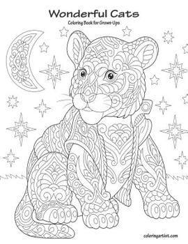 Paperback Wonderful Cats Coloring Book for Grown-Ups Book