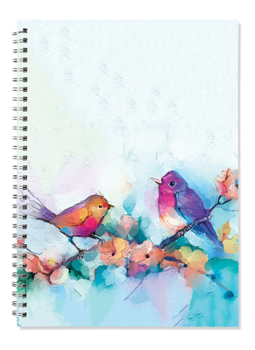 Spiral-bound Watercolor Birds Journal A4: Do Not Follow Where the Path May Lead. Book