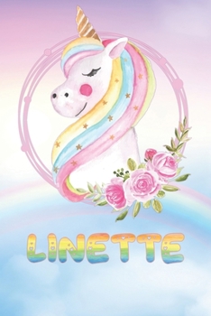 Paperback Linette: Linette's Unicorn Personal Custom Named Diary Planner Perpetual Calendar Notebook Journal 6x9 Personalized Customized Book