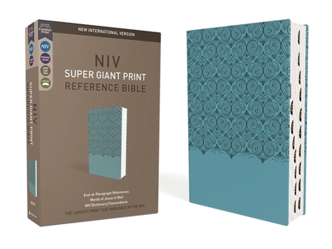Imitation Leather Niv, Super Giant Print Reference Bible (Font Size: 16.5-Point), Leathersoft, Teal, Red Letter, Thumb Indexed, Comfort Print [Large Print] Book