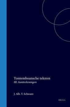 Hardcover Tontemboansche Teksten: III. Aanteekeningen [Dutch] Book