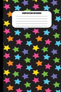 Composition Notebook: Bright Stars Pattern on Black (100 Pages, College Ruled)