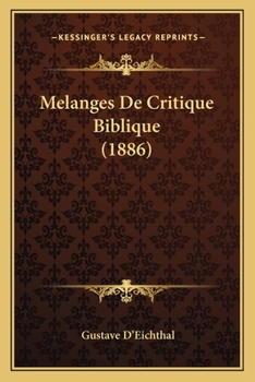 Paperback Melanges De Critique Biblique (1886) [French] Book