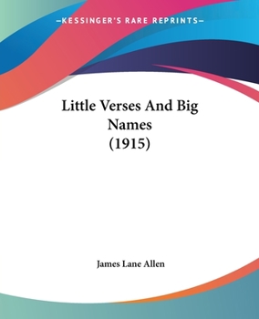 Paperback Little Verses And Big Names (1915) Book