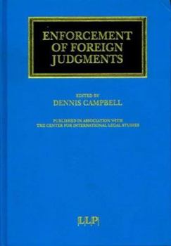 Hardcover Enforcement of foreign judgments Book