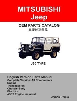 Paperback Mitsubishi Jeep J50 Diesel Series 1983-1995 Complete Parts & Diagram Manual Book