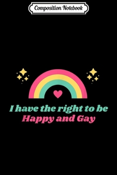 Paperback Composition Notebook: HAPPY AND GAY RAINBOW HEART Journal/Notebook Blank Lined Ruled 6x9 100 Pages Book