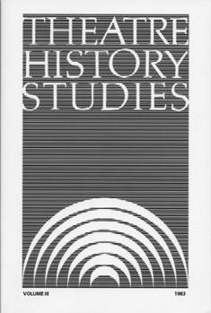 Paperback Theatre History Studies 1983, Vol. 3: Volume 3 Book